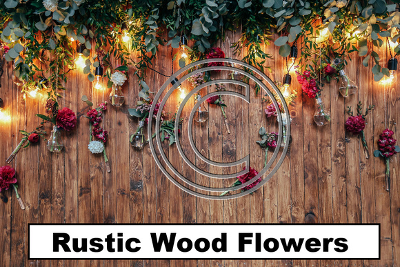 Backdrop Rustic Wood Flowers -423