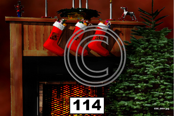 Christmas Fireplace Tree horiz -114